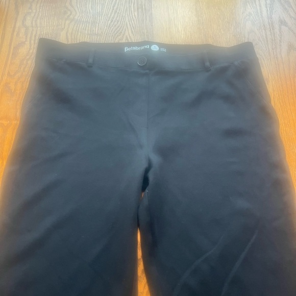 Betabrand XL long yoga dress pants Black Pull On Stretch Knit VGUC *Msurmnts - Picture 5 of 8